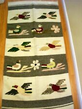 Vintage Native American Woven Mat Rug Tapestry Carpet Navajo Birds picture