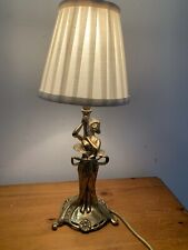 Vintage Brass Art Nouveau Style Lady Lamp For Attention picture