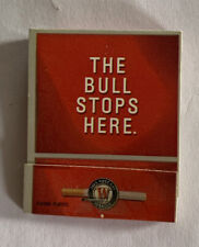 Winston Cigarettes The Bull Stops Here Guy in Front of Jukebox Vintage Matchbook picture