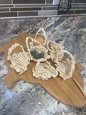 Hand Crocheted Mini Baskets Lot Of 6 picture