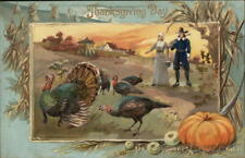 Pilgrim Thanksgiving Day Tuck Antique Postcard Vintage Post Card picture