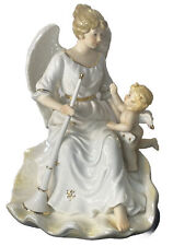 Vintage Mark O'Well Porcelain Angel With Dove, Horn And Cherub- K picture