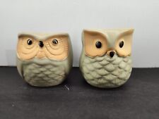  Ceramic owl Succulent Small Planters Super Cute Pair  picture
