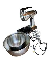 VTG Sunbeam Chrome Mixmaster 12 Speed Stand Mixer Two Bowls and Beaters Working picture