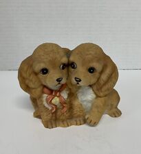 Vintage 1988 Homco Masterpiece Porcelain 2 Cocker Spaniels Puppies Signed Mizuno picture