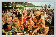 Waikiki HI-Hawaii, Luau, Antique, Vintage Souvenir Postcard picture