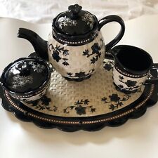 Temptations Tea Set Floral Lace Tea Pot Sugar Bowl creamer Serving Tray picture