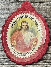 Vintage Apostleship of Prayer Badge Scapular Cease the Heart of Jesus Is With Me picture