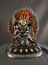 Gold Face Lord Vajrakilaya Dorje Phurba Heruka Copper Oxide Silver Statue Figure picture