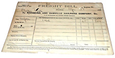 APRIL 1896 RICHMOND AND DANVILLE RAILROAD FREIGHT BILL picture