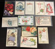 Antique Birthday Postcards From 1900s  Lot 12 Various Posted & Unposted picture