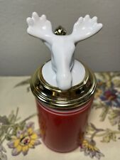 Moose Stein Beer Stein Stoneware Stag Head Gold Color Lid 8.75” Steins 2015 picture