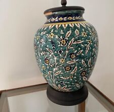 Gorgeous Ceramic Floral Lamp With Wood Base picture