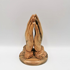 Praying Hands Best Quality Handcrafted Olive Wood Faith Sculpture Bethlehem picture