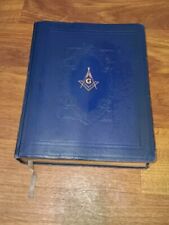 Holy Bible Masonic Edition Red Letter Cyclopedic Indexed 1949 Hertel Dark Blue  picture