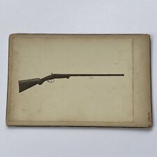 Antique Cabinet Card Photograph Rifle Gun Firearm Odd Wild West Rockford IL picture