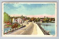Naples ME-Maine, Entrance To Town Area, Antique Vintage Souvenir Postcard picture