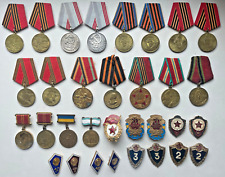 Vintage Soviet Union set of various awards and medals of the USSR 32 piec picture