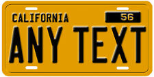 California Yellow Personalized License Plate ANY TEXT YOUR TEXT Custom CA 1950s picture