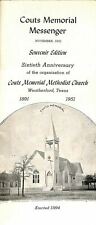 Couts Memorial Messenger Methodist Church 1951 Membership Roll Weatherford TX  picture