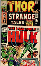 Thor # 163 (6.5) 1969 Hulk # 114 (7.0) 1969 Strange Tales # 140 (4.5) 1967 🚚 picture