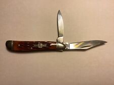 Rough Rider RR623 Amber Jigged Bone Handle Trapper Pocket Knife Boxed Brand New picture