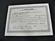1898, License Granted to Harry Sprinkle  to Sell Food Product -Youngstown, OH. picture