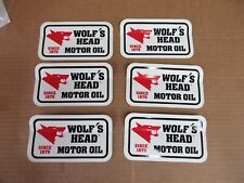 6 pcs Vintage Wolfs Head Motor Oil Sign Gas station dealer Stickers NOS picture