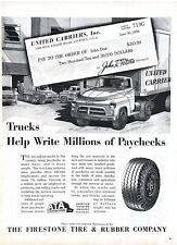 1956 Firestone Tire Vintage Print Ad Trucks Help Write Millions Of Paychecks  picture