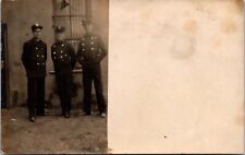 Real Photo Postcard Three Uniformed Prison Guards picture