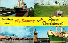 Vtg St Lawrence Seaway & Power Development Multi View Banner Greeting Postcard picture