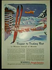 1945 FUTURE HELICOPTER FUTURISTIC TRAPPER DOGSLED McDONNELL Trade art print ad picture