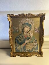 VTG 17/13” Virgin Mary Our Lady Of Perpetual Help Catholic Religious Art Print picture