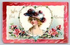 Raphael Tuck 1908 Antique With Fond Affection Love Missives Valentine Ephemera picture