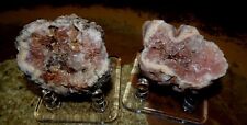 2 Pink AMETHYST crystals geode * Choique Mine * Neuquen * Argentina STANDS INCL. picture