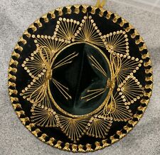 Mariachi Salazar Yepez Hat Mexican Sombrero Kids Green Gold Sequins Hand Made picture