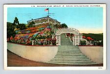Catalina Island CA-California Residence Of WM Wrigley Jr Vintage c1931 Postcard picture