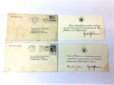 2 Vintage Lyndon B Johnson Lady Bird White House Correspondence Thank You Cards picture