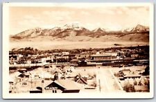 Livingston Montana~Main Street Birdseye View~Railroad Depot~1928 RPPC picture