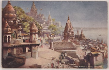 Tuck's Postcard The Burning Ghat, Benares, India circa 1910 Vintage picture