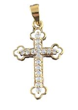 Vintage Christian Cross Gold Tone Religious Medal picture