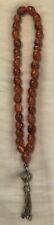 Vintage Amber Prayer Beads w/Tassel 33-Beads Islamic picture
