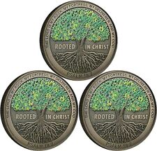 3 Pcs Rooted in Christ Faith-Based Christian Challenge Coin  Bible Verse Gift picture