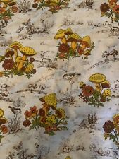Vintage 70s Mushroom Curtains Valence Set Retro 12 Pieces MCM Psychedelic picture
