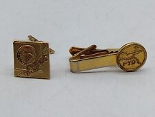 FTD Pin 75 Years 1910-1985 Diamond Shape & tie clip Gold Tone picture