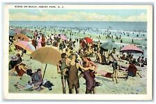 c1920 Scene Beach Exterior View Umbrella Shade Asbury Park New Jersey Postcard picture