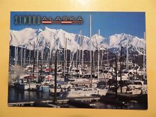 Seward Alaska vintage postcard Seward Boat Harbor & Kenai Mountains picture