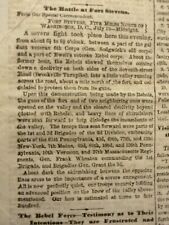 Civil War Newspapers-   FORT STEVENS, WASHINGTON D.C. - THE REBEL RAID SHERMAN picture