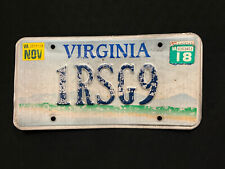 2018 Virginia License Plate 1RSG9 ........ PERSONALIZED & MOUNTAINS TO SEA picture