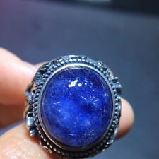 Very Rare NATURAL Beautiful Blue Dumortierite Crystal ring（Adjustable size picture